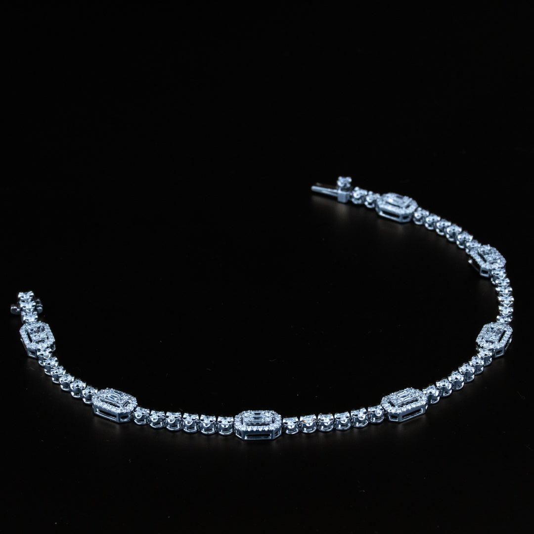 Bracelet or blanc 18k et diamants